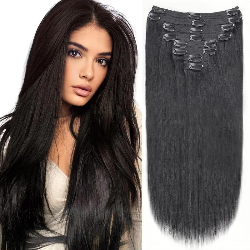 Extension capelli clip lisci 100% capelli veri remy set_voghion.com