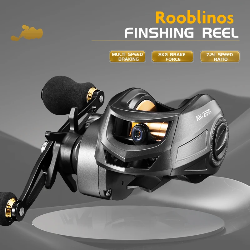 AK2000 Light Baitcasting Fishing Reel - 7+1BB, Max Drag 8KG, Aluminum Spool for Saltwater & Freshwater Use AK2000 Light Baitcasting Fishing Reel - 7+1BB, Max Drag 8KG, Aluminum Spool for Saltwater & Freshwater Use