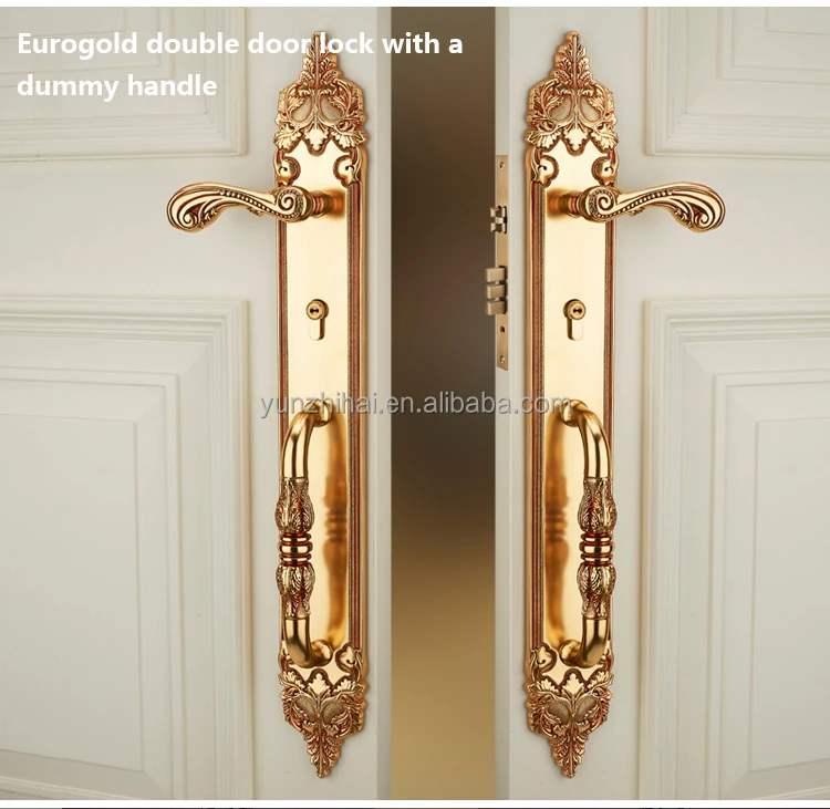 YZH Factory Price Classical Style All Copper Handle Lock for Double Wooden Main Door