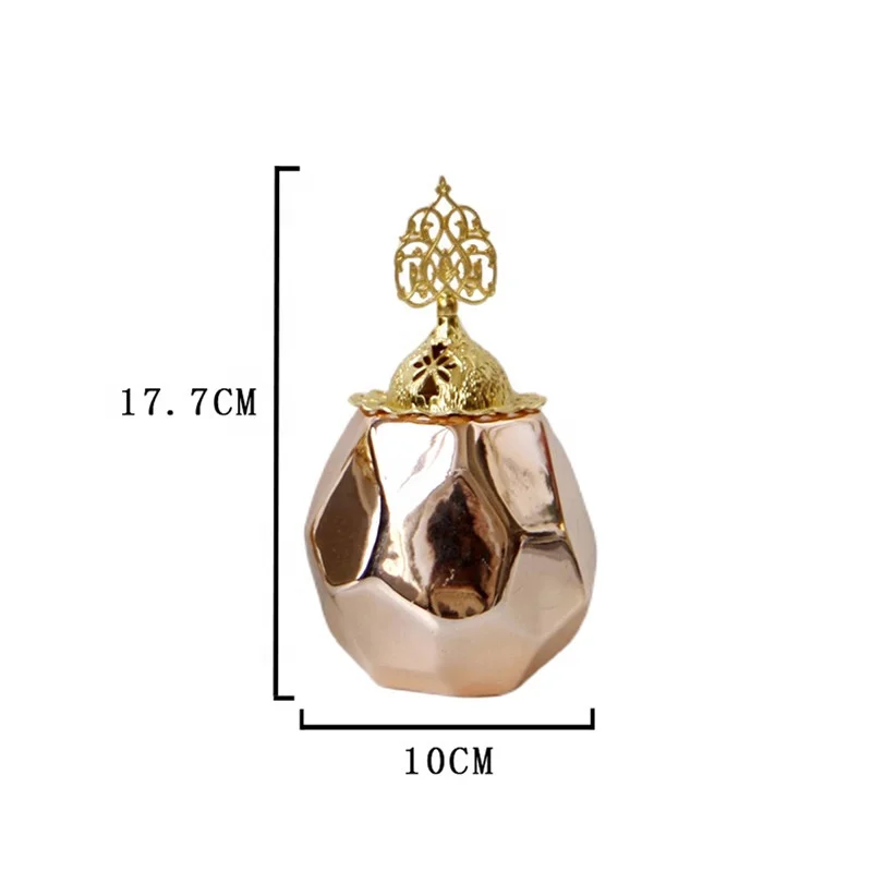 Middle Eastern Arabian Creative Diamond Gold-plated Decorative Ceramic Censer burner