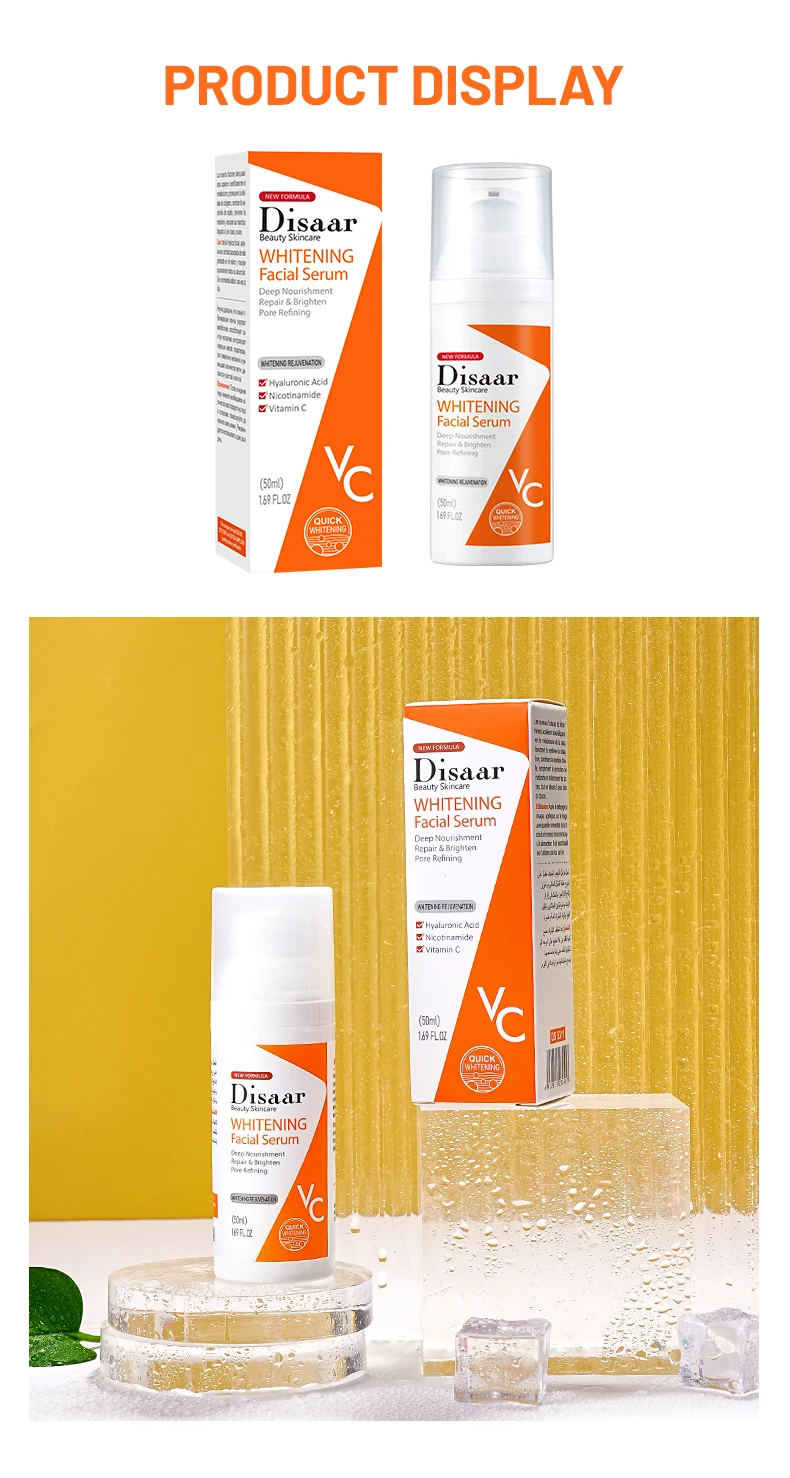 Hot Sale Vitamin C Niacinamide Face Serum for Face Skin Brightening Moisturizing Hyaluronic Acid Face Serum