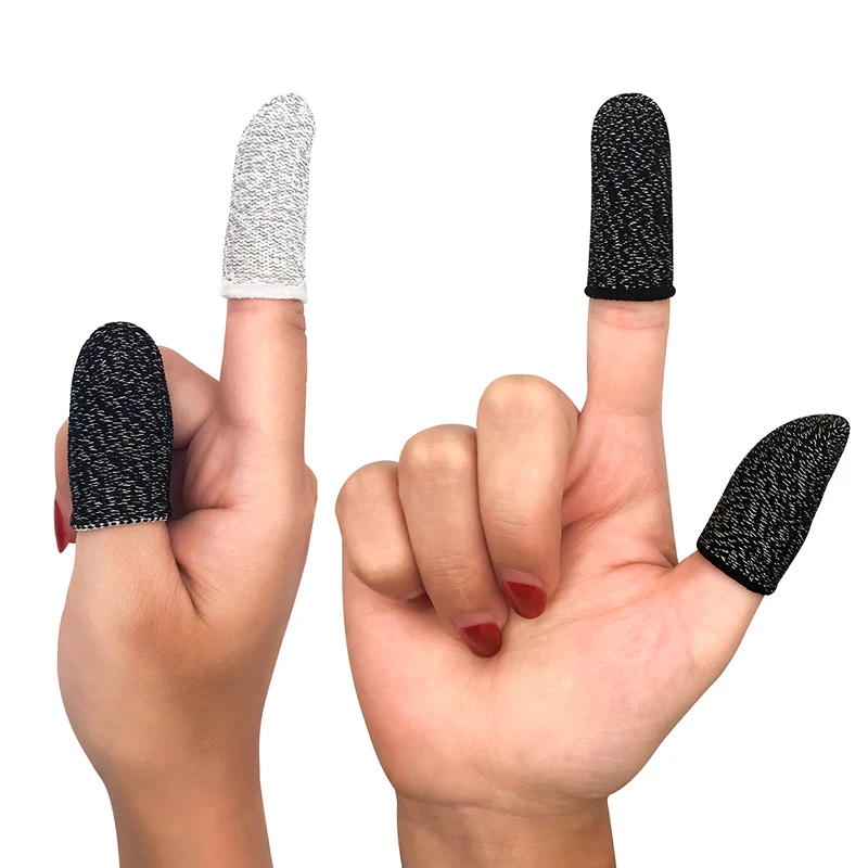 Gants Doigts Jeu Voiakiu - 1 Paire En Fibre D'Argent Conductrice - Écran Tactile 15 Broches - Pour Gaming Mobile