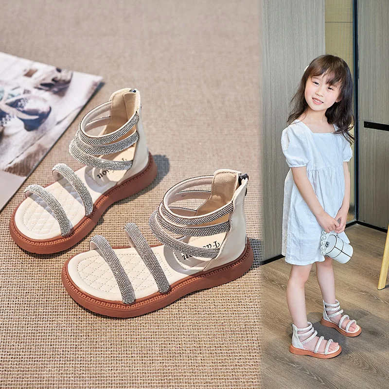 girls sandals cute summer shoes cheap Kids Shoes Genuine Leather Girls Sandals Cute Heart Open Toes Soft