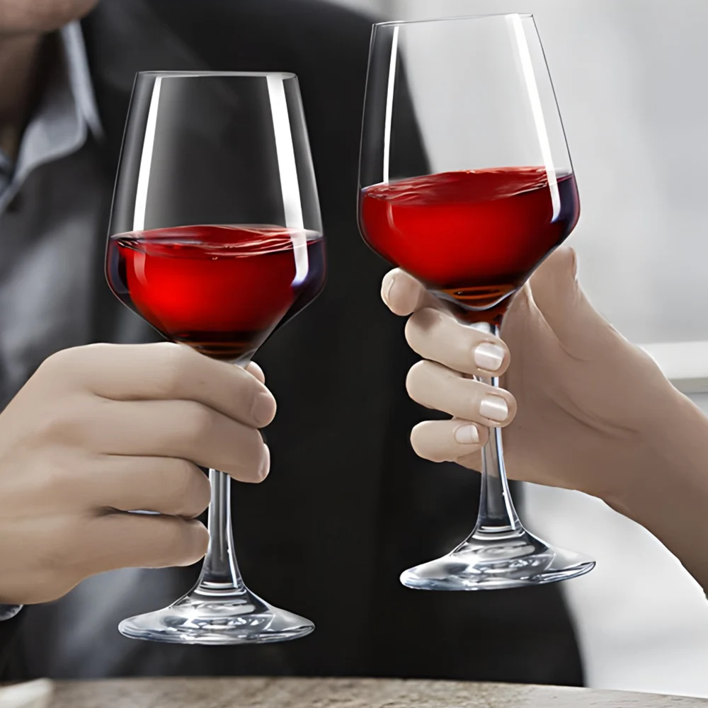 Wholesale Custom Machine-Made Crystal Red Wine Goblets Polished Glassware Wedding Decoration