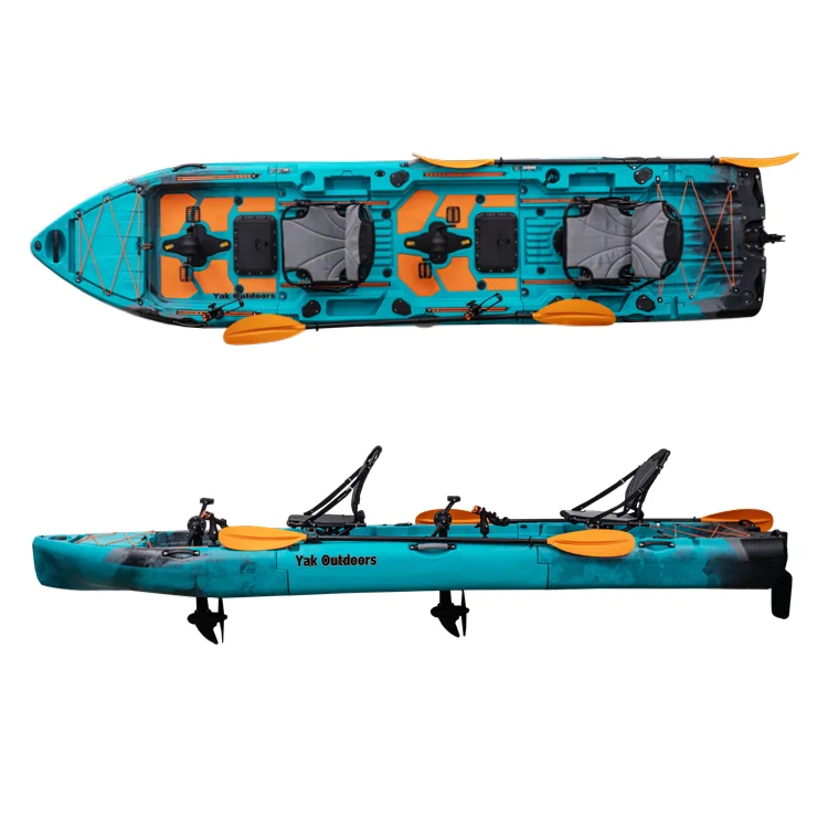 2-3 seater kayak fishing poles included Elkton Outdoors Hard Shell Tandem Kayak, 2 or 3 Person Sit On Top Package with 2 EVA Padded Seats, Includes 2 Aluminum Paddles and Fishing Rod Holders (Grey) : Sports & Outdoors foot tandem designed for two paddlers with a 750 2-3 seater kayak fishing poles