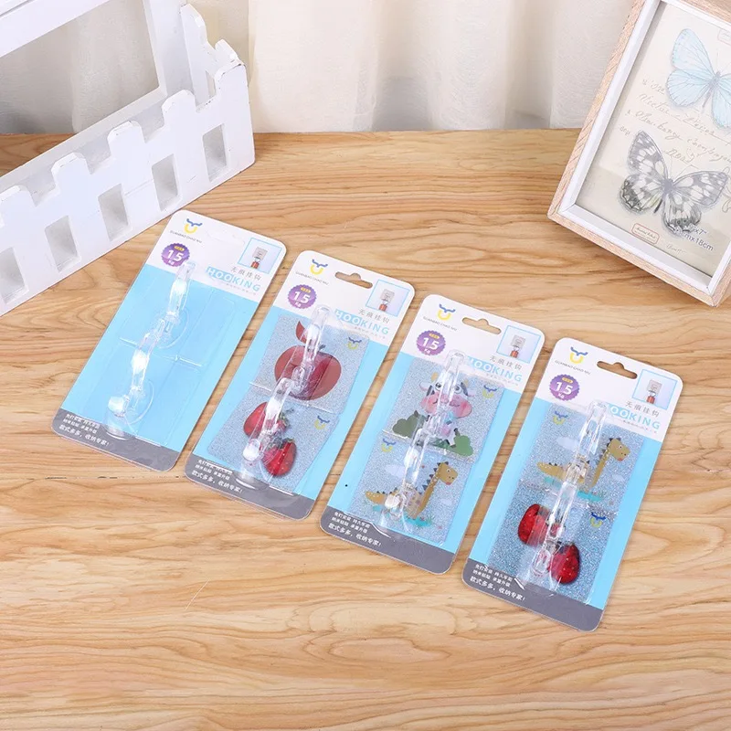 Manufacturer direct insert card crystal coat and hat novelty hooks 2 a card loaded traceless strong paste novelty hooks