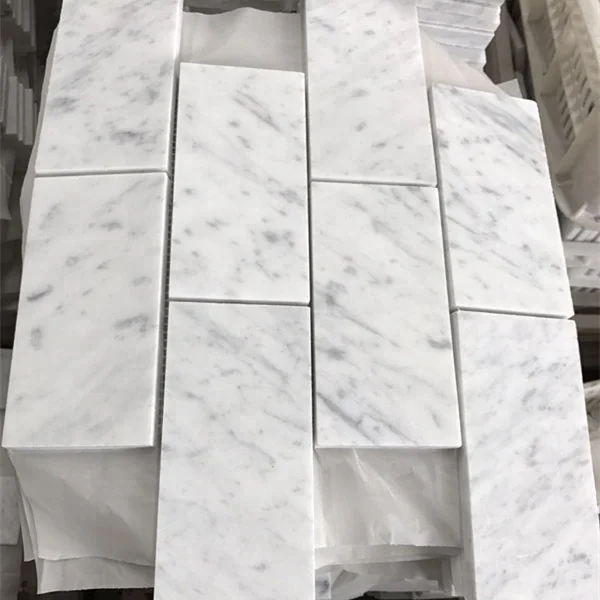 carrara white bianco white marble fireplace tile waterjet mosaic tile corner shelf