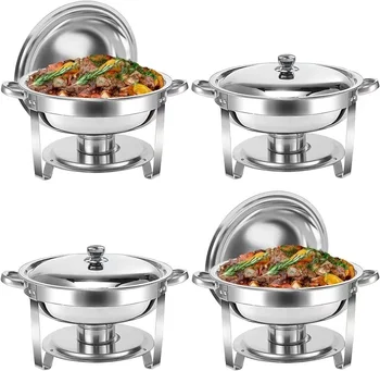 Hotel Restaurant 5Qt Stainless Steel Buffet Round Sevring Tray Catering Chafing dishes Food warmer Chafer