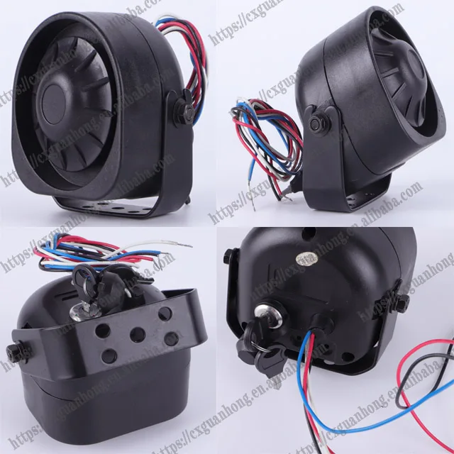 Battery Backup Alarm 6 Tone Sound 12V Car Alarm Siren