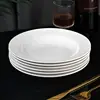 Six 8.75-inch folded-rim straw hat dinner plates