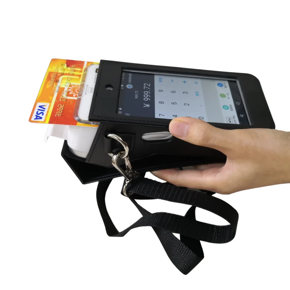 For Pax A920 Smart POS Terminal Device PU Leather Protective Case Shoulder Bags With Front Cover Protect Screen & Shoulder Strap