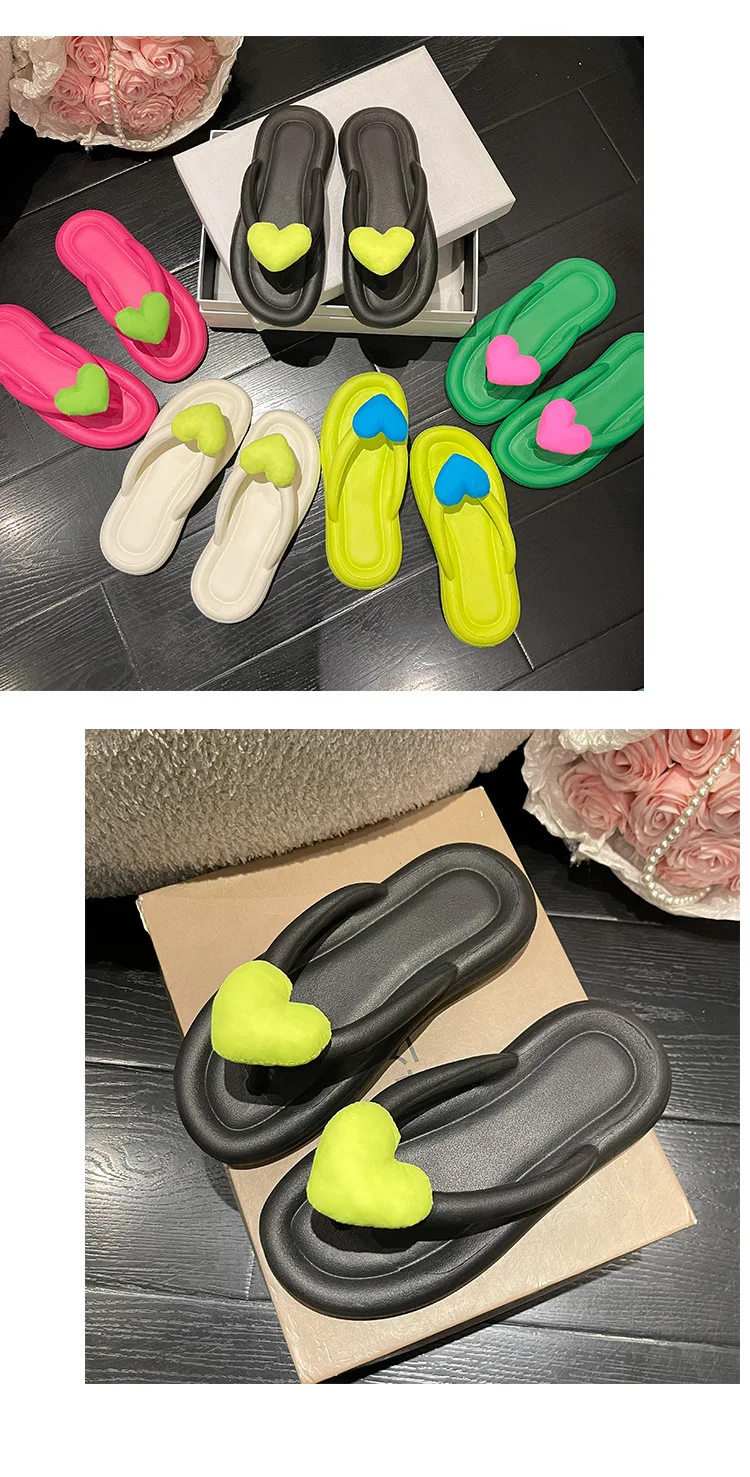 Super Cute Rainbow Slippers Women 2023 Summer Beach Flip-flops Girls Casual Flat Shoes