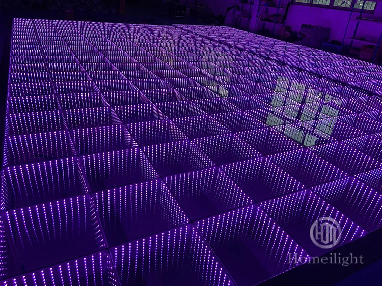 Professional Stage Lighting DMX512 Remote Control LED 3D Mirror Tempered Glass Wedding Stage Dance Floor