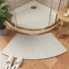 Diatomaceous earth bathroom mat - natural beige curved