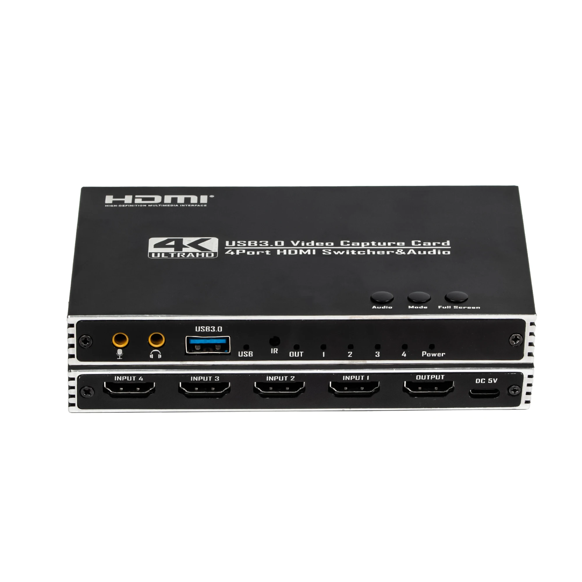 USB3.0 for HDMI 4-Channel Video Capture Card 4K Board for PS4 Live Streaming Broadcast Loop Out Audio & Video Accessory