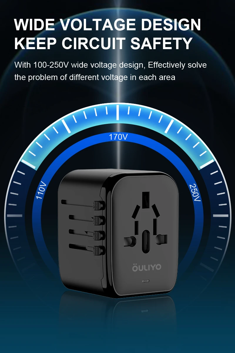 Ouliyo Worldwide Usb C Fast Charge Usb Port Plug Charger Uk Eu Au Us