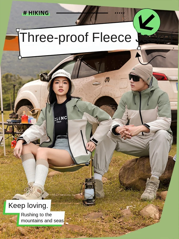 2025 Men's Women's Graphene Windproof Waterproof Fleece-Lined Jacket Thickened Long Winter Work Printed Design for