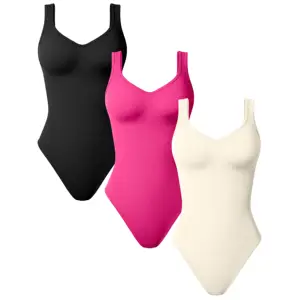 Hot Selling Women's Sexy Tight Fitting Ribbed Sleeveless Shapewear Fitness Exercise Yoga Bodysuit Four-Way Stretch Breathable