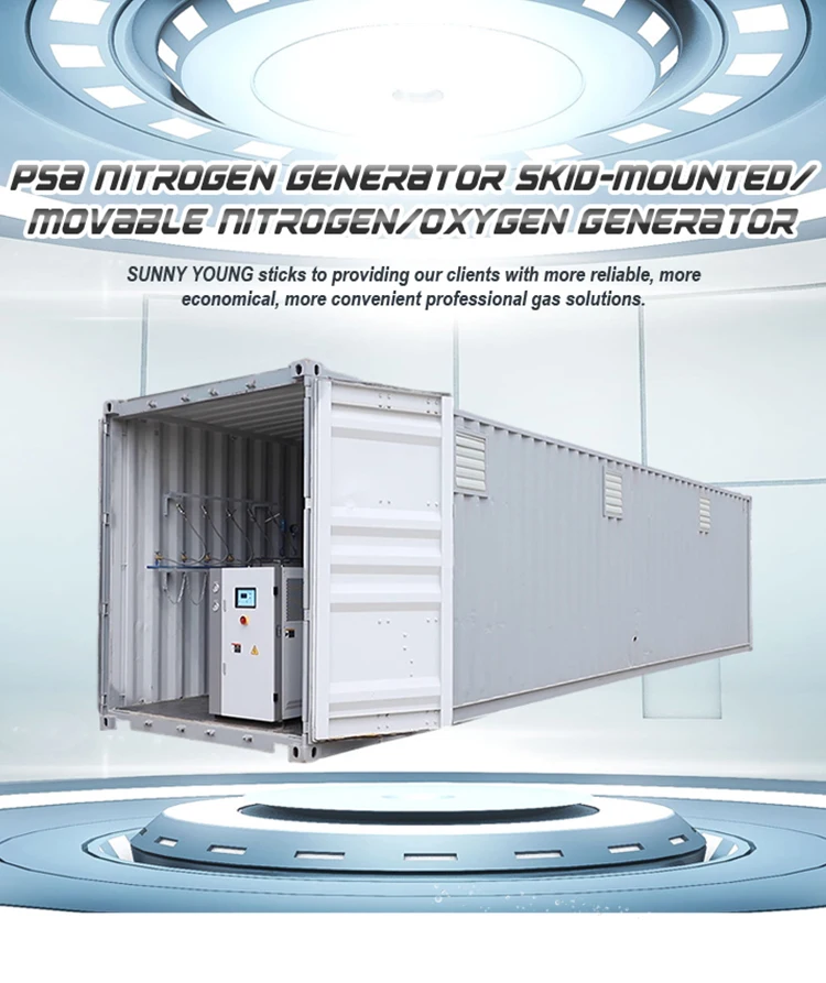 10-200Nm3 industrial PSA skid-mounted/movable oxygen concentrator/oxygen generator/O2 maker machine details