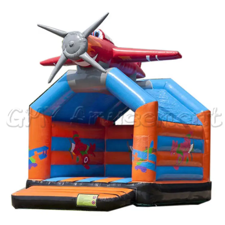 EN14960 Airplane Commercial Grade Pvc Inflatatable Bounce House Jumping Castle for Kids