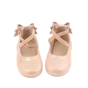 Babyhappy  Girl Fashion Butterfly Soft Sole Sequin Bow Princess Ballet Wedding Party Dress Glitter Shoes for Kids Baby Girl