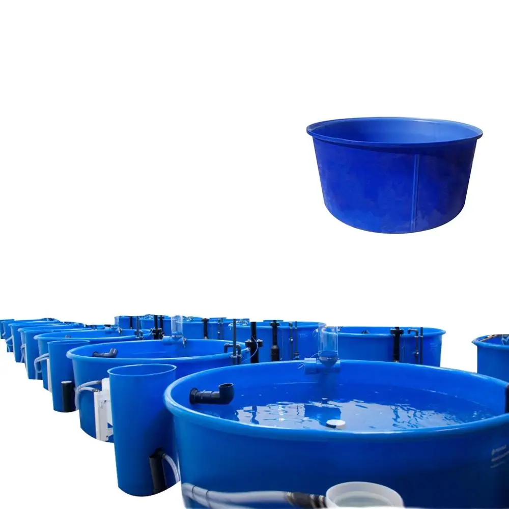Nestable Cylindrical Large Plastic Water Aquaculture Tubs For Water Storage  500L Polyethylene