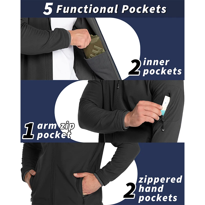 High Quality Custom Winter Waterproof Outdoor Fiess Sports Sportswear Windproof Men's Softshell Jacket_voghion.com