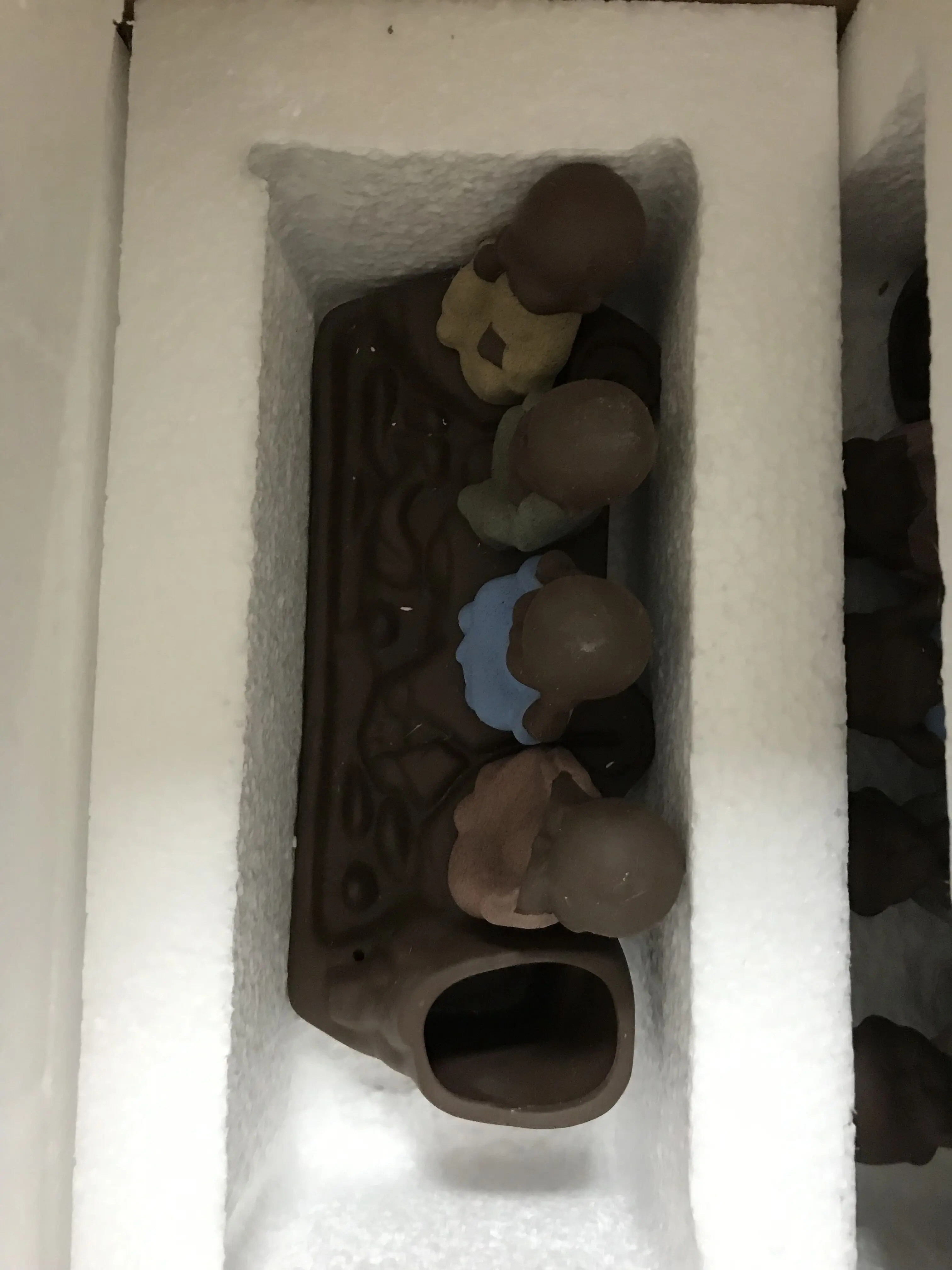 2022 Handmade Ceramic Laughing Little Monk Little Buddha Statues Incense Holder for Home Decoration