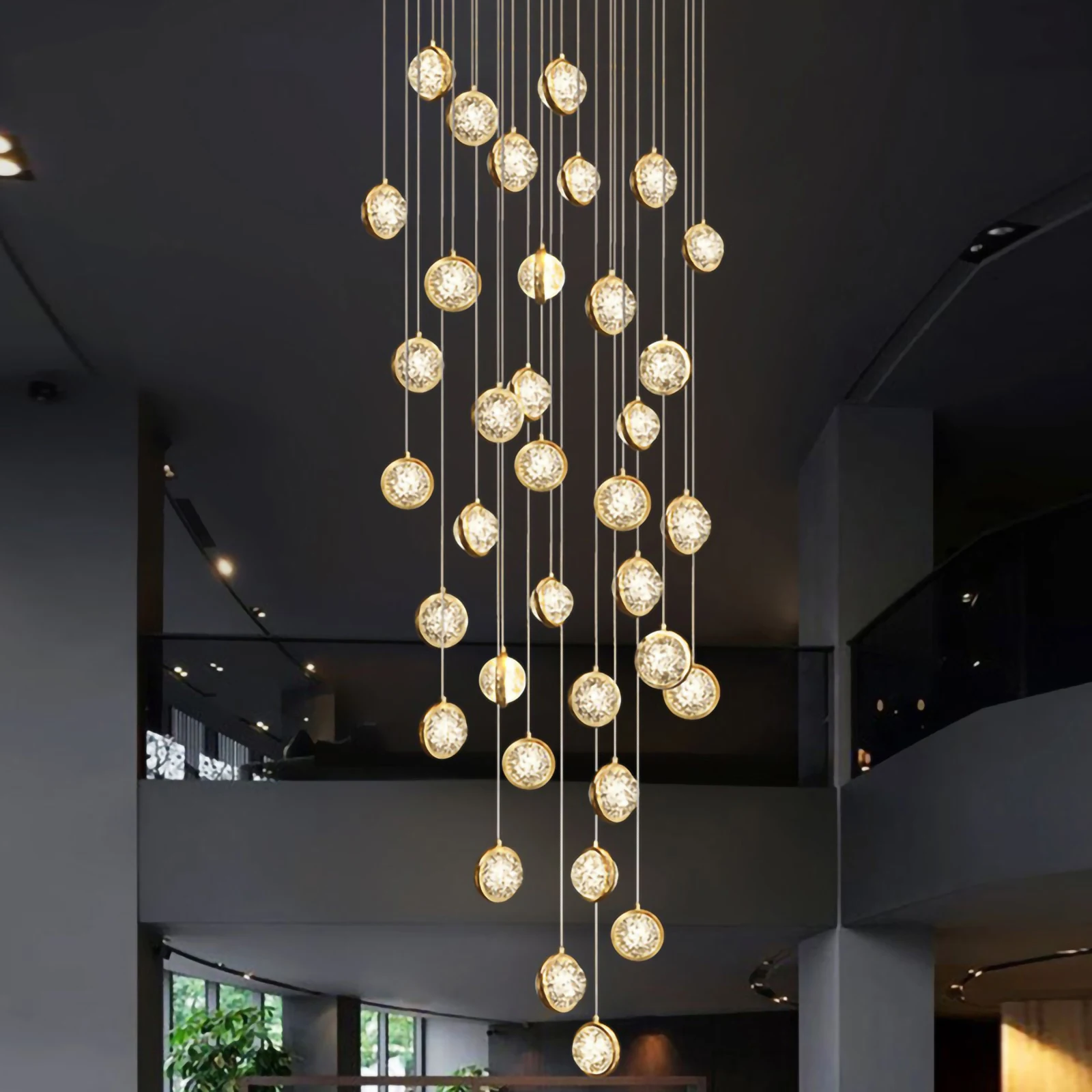 Sanxiang Aluminium Bubble Glass Ball Customized Staircase Pendant Light ...