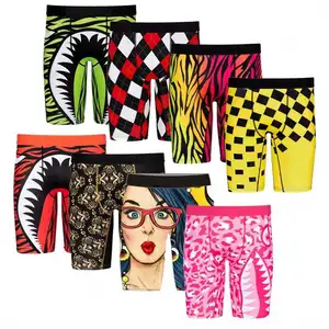 Top Sale Long Leg Graffiti Underwear Mens Boxer Briefs Custom Design Briefs Fitness Shorts for Men