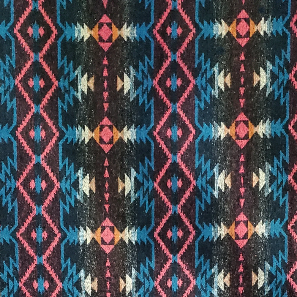 Factory Direct 2023 Wool Fabric Bohemian Geometric Aztec Design Navajo Pattern Wool Polyester Fabric for Coat Shawl