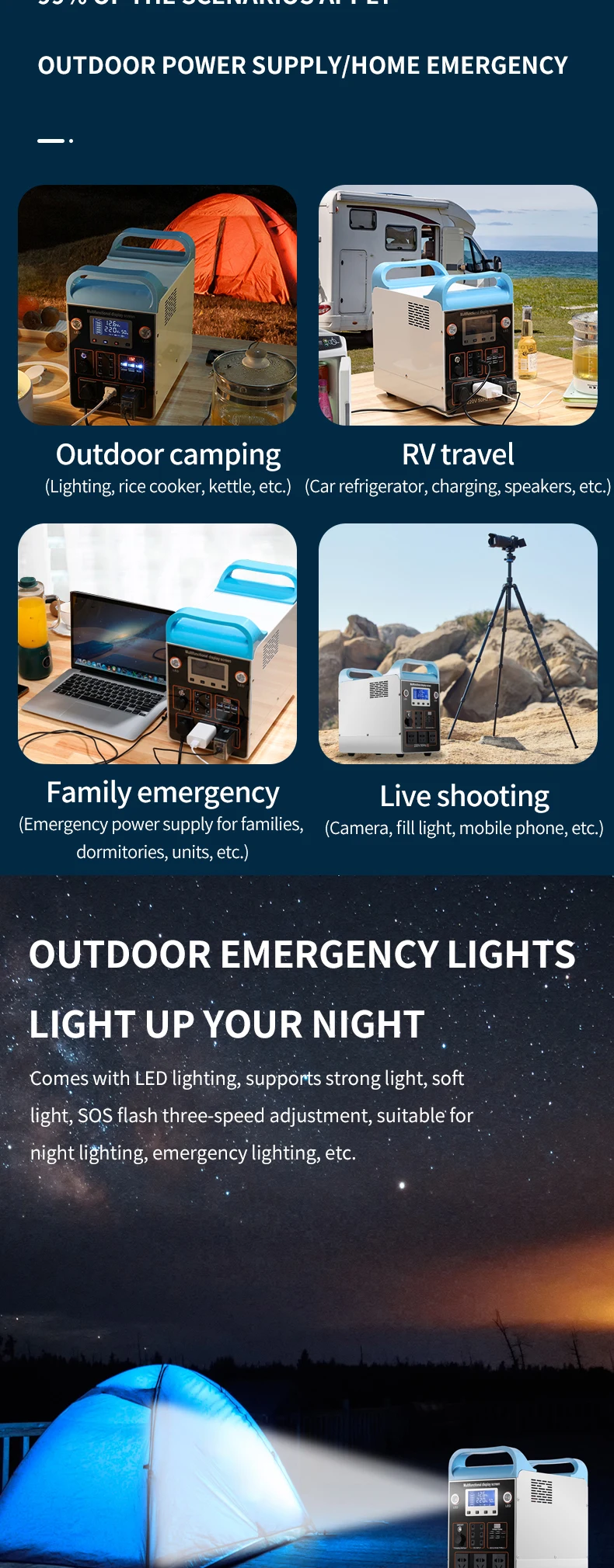 1200w Super Energy Storage Portable Power Station For Outdoor Camping