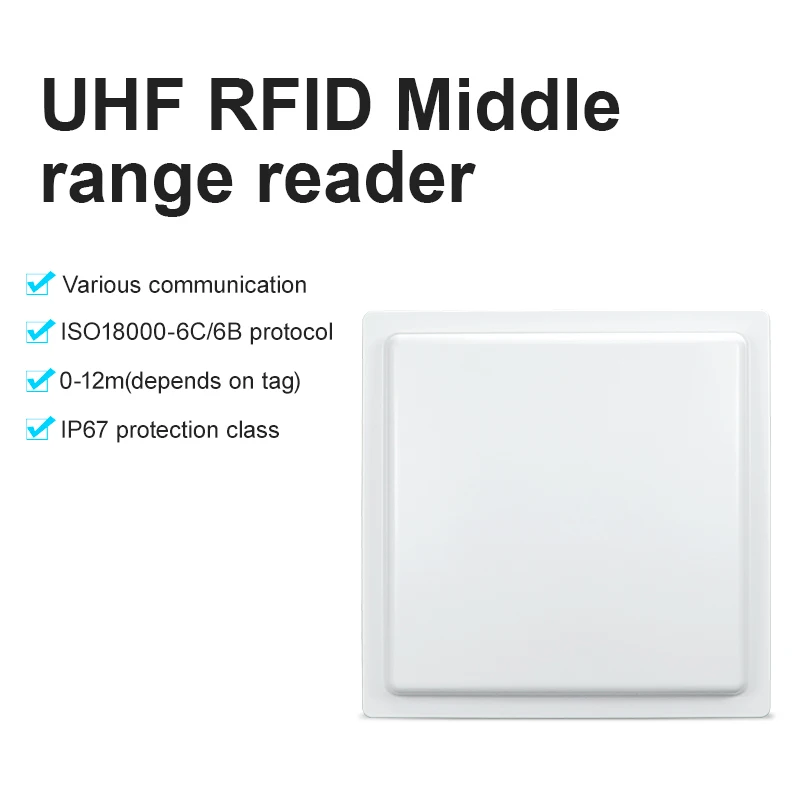 UHF RFID Reader 12dBi Integrated UHF RFID Long Range Reader 15M UHF RFID Tag Reader for Parking Management