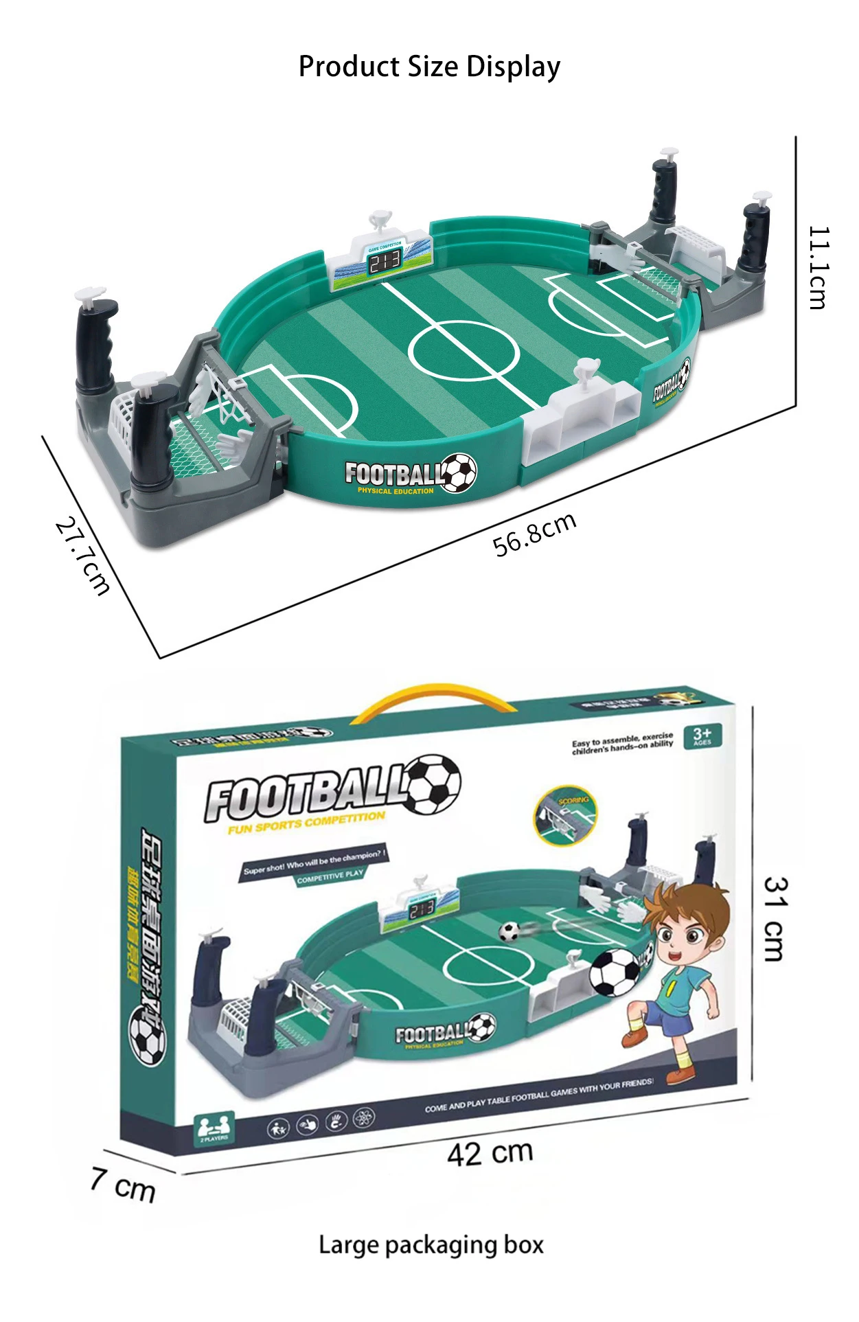 2023 New 6.8 New Table Games Table Sports Toys Plastic Mini Football Field Interactive Table