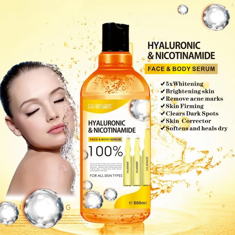 500ml Hyaluronic Acid,Nicotinamide Vitamin C Aha Face Serum Spots ...