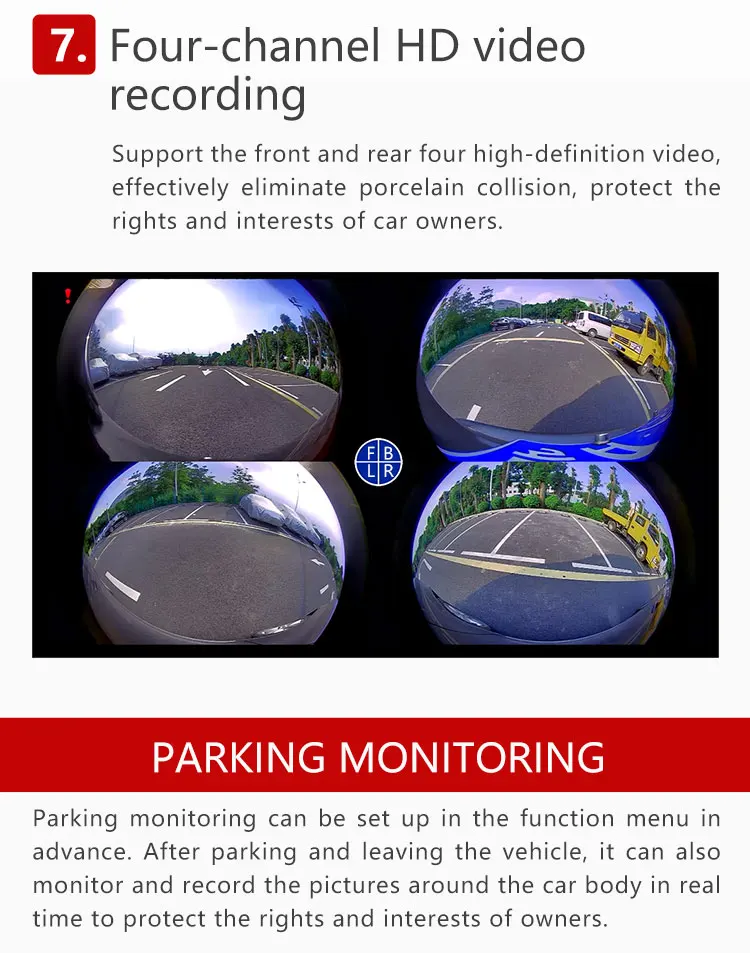 Wemaer OEM Universal 2D Bird View System Split Screen Mini Car Reversing Aid AVM Safety Driving Assistance 360 Car Camera manufacture