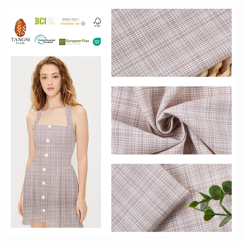 Factory Woven Fabric With  Fashion Designs Light Weight in Soft Hand Feeling Pure Cotton Yarn Dyed Fabric for Clothes