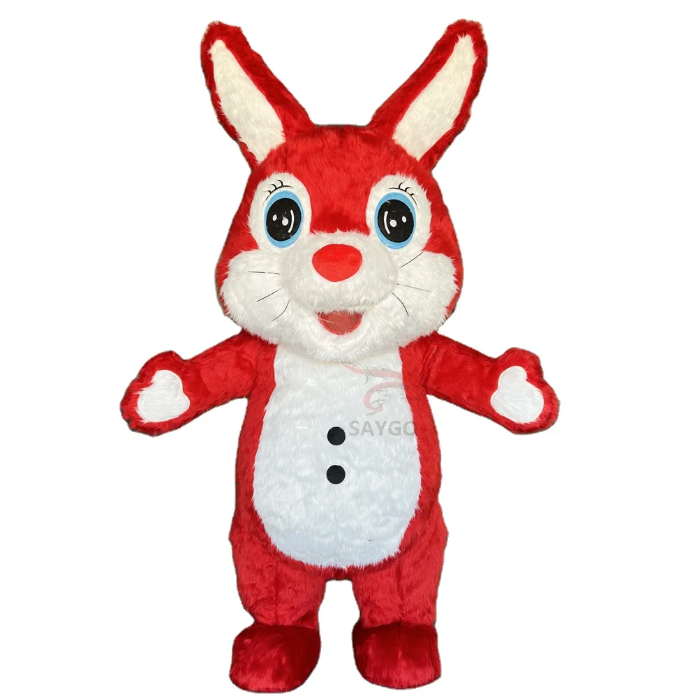 Women Pink Bunny Mascot Costume for Rental 2m 2.6m Inflatable Rabbit Bunny Hare Mascotte Costume Clothing for Celebrate Business