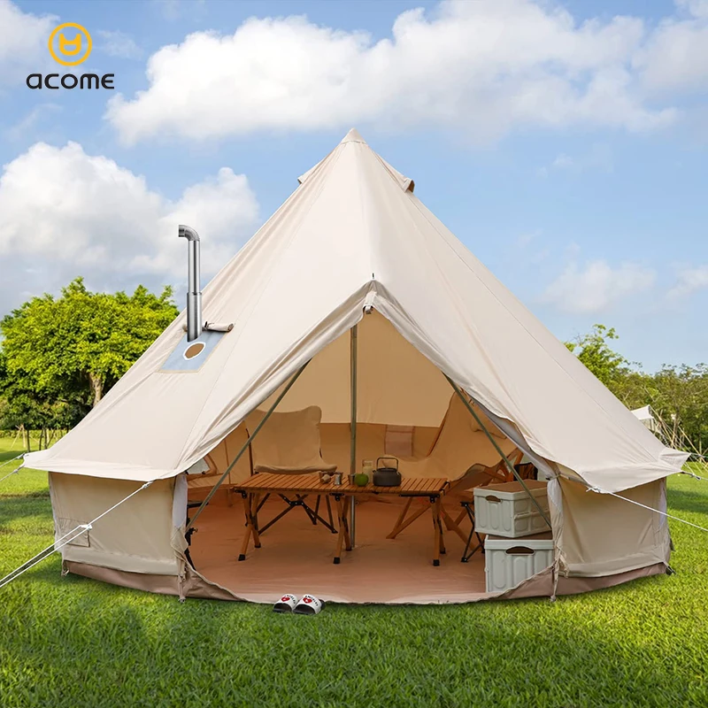 Acome New Product Luxury Glamping Teepee Bell Tent Family Camping ...