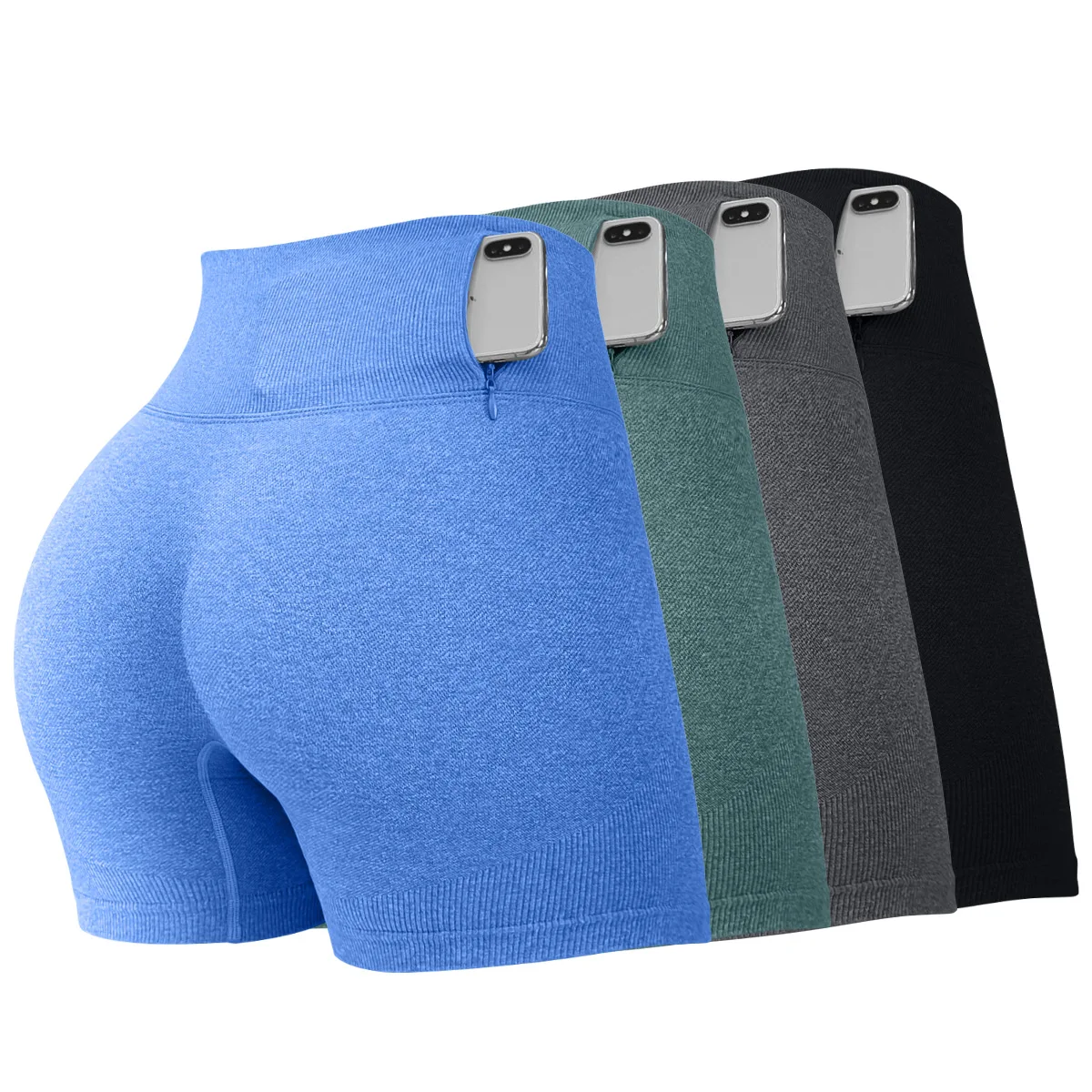 Hochwertige Yogahose mit Taschen für Damen, Push-Up-Fitnessbekleidung, Bauchkontrolle, nahtlose Yogashorts