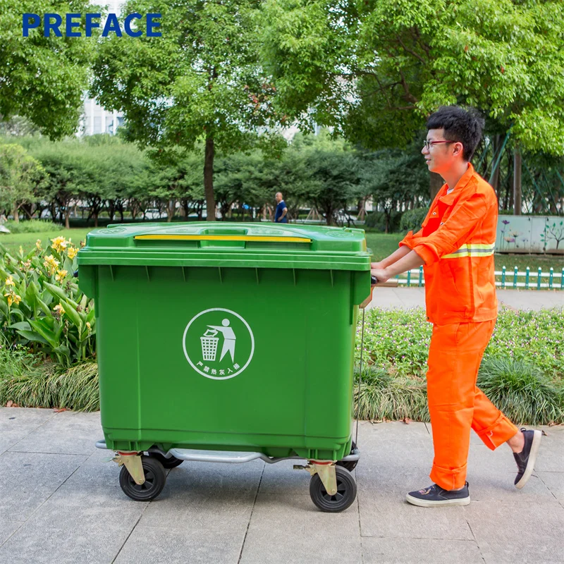 Plastic Recycling Garbage Container Trash Can Outdoor Dustbin Mobile Waste Bin for Street Commercial Area
