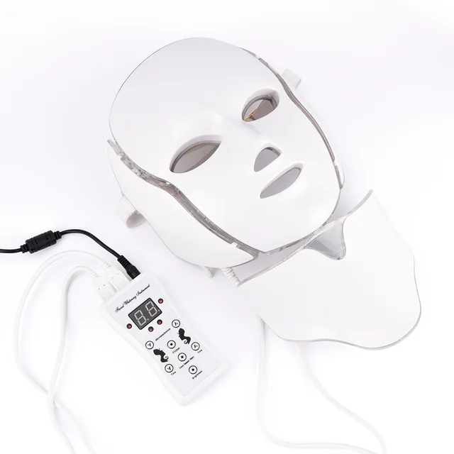 7 Colors Light LED Facial Mask With Neck Skin Rejuvenation Face Care Treatment Beauty Anti Acne Therapy Whitening Beauty Machine