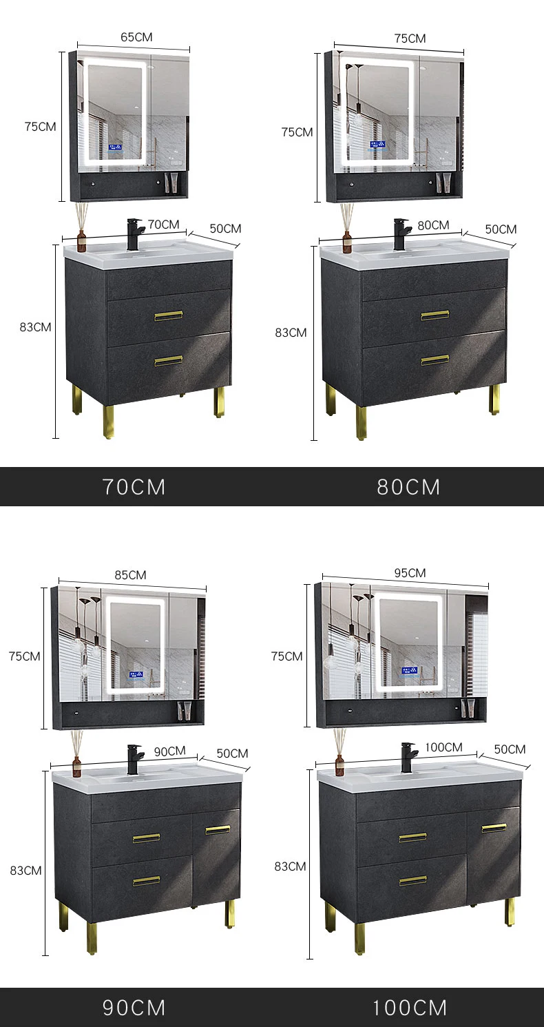 High Quality Standing Bathroom Vanity Set with Stainless Steel Legs