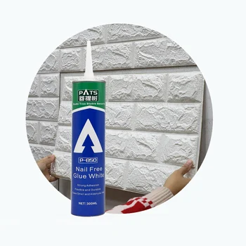 Nails-free adhesive for bonding stereoscopic wallpaper, no need nail to install 3D wall paper, glue sticking embossed wallpaper