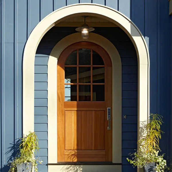 Factory Price Classic Models Front Main Entrance Solid Teak Wood Double Door Design