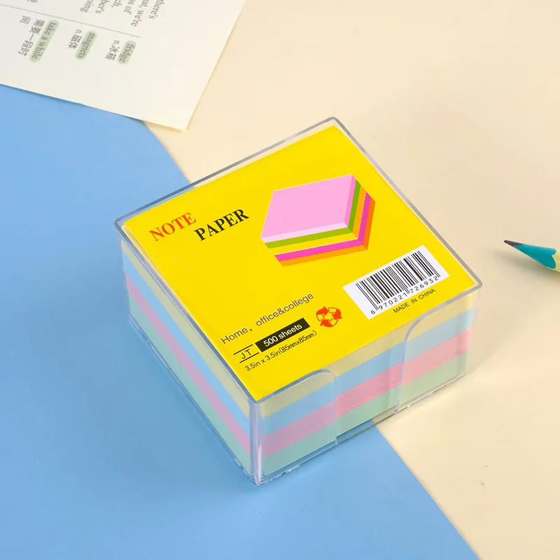 Customized Memo Cube Paper Notepads Sticky Note with Plastic Memo Holder