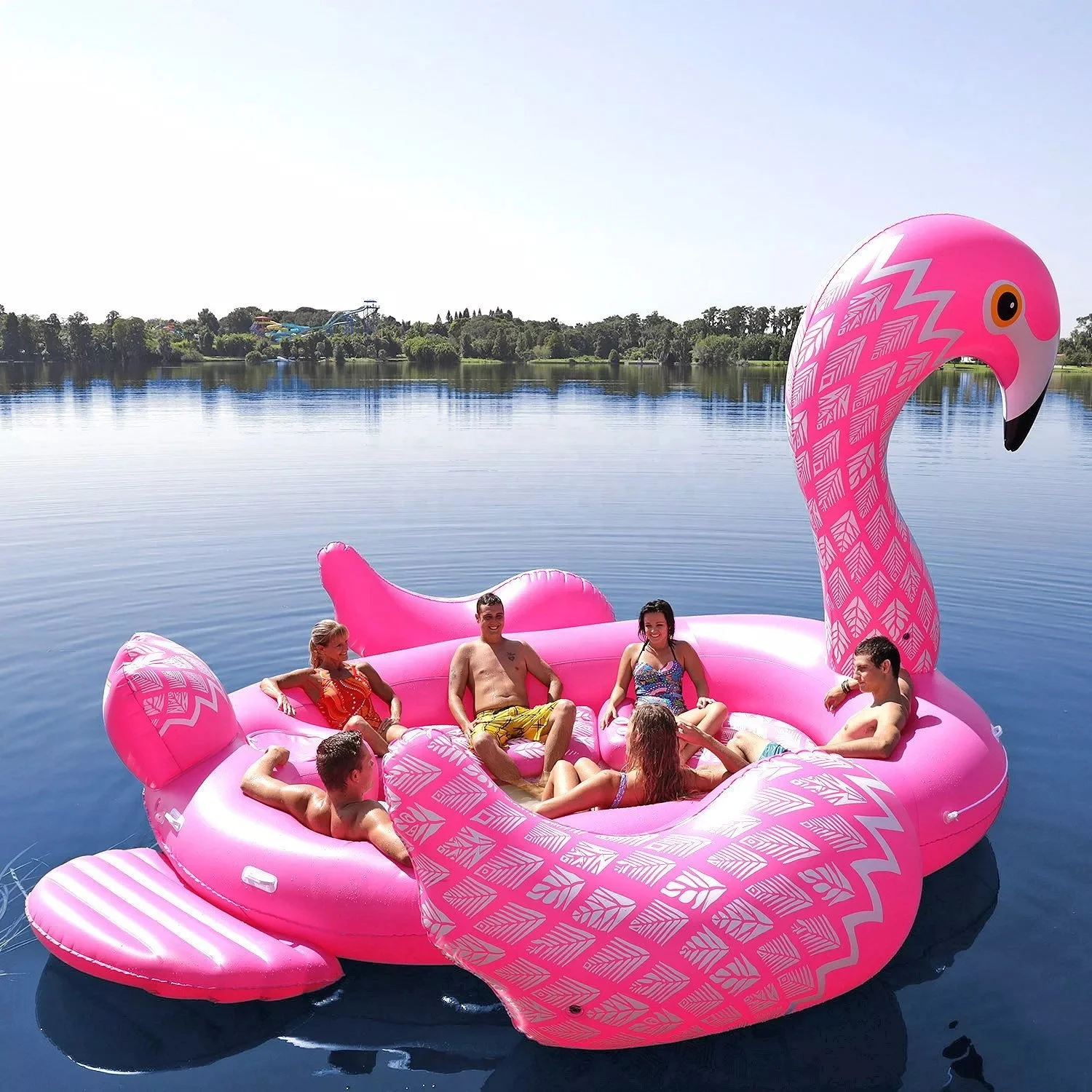 Flamant Rose Gonflable Géant Pour Piscine - 190 Cm - Matelas Flottant Adulte - Jeux D'Eau Et Détente