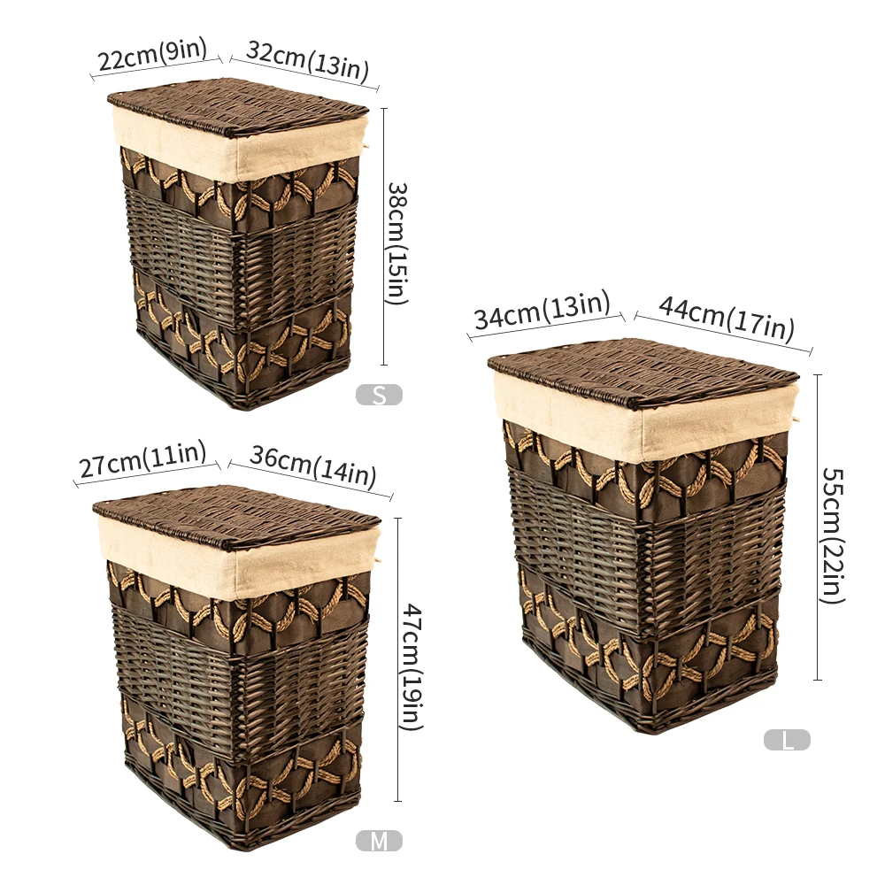 Customized 2023 New Wicker Woven Laundry Basket With Wheels Foldable