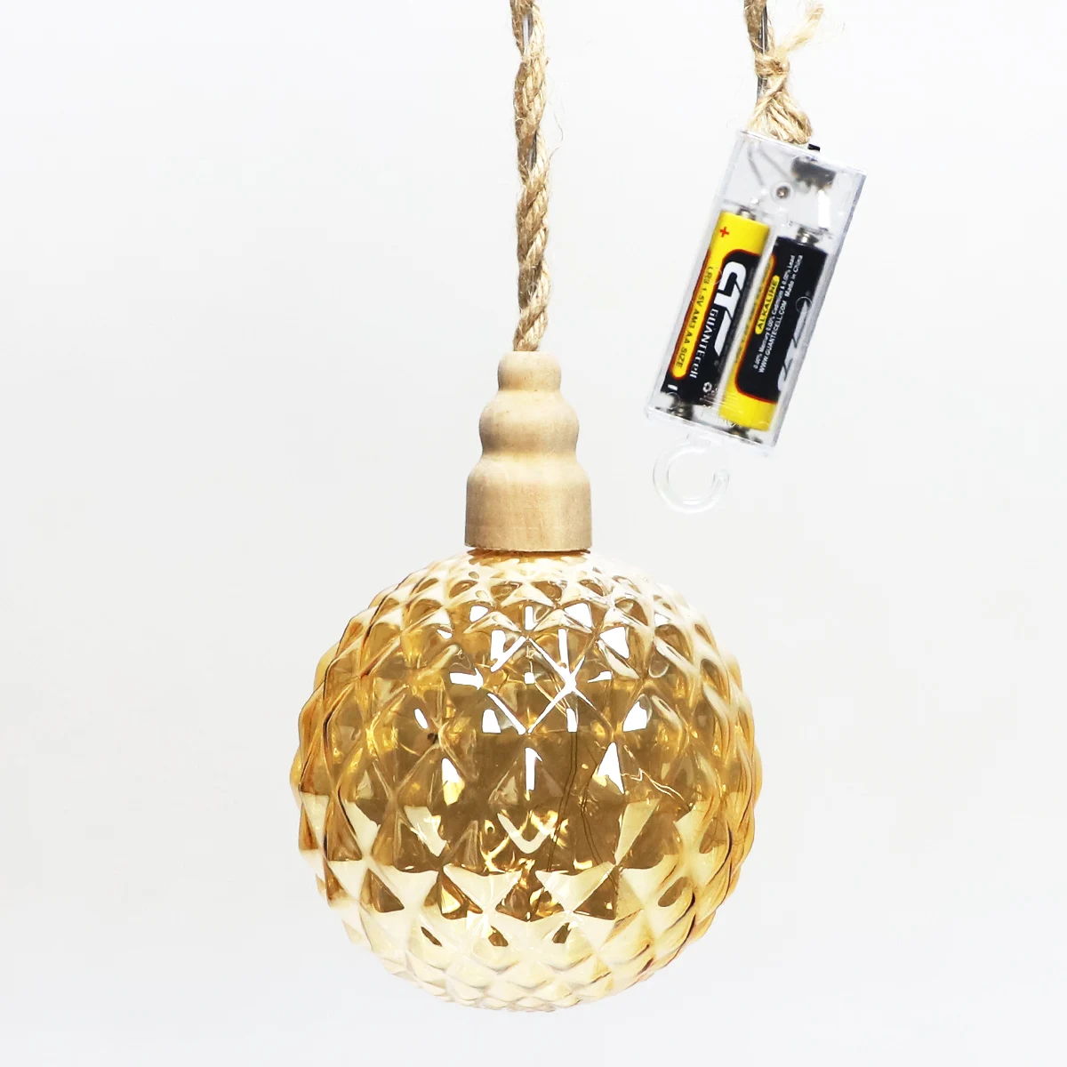 LED Glass Ball With Rope Hanging Decoration LED light