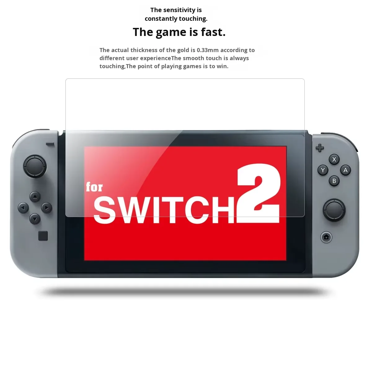 product 033 thickness high aluminum clear transparent hd tempered film compatible with pc shell case for switch2-5